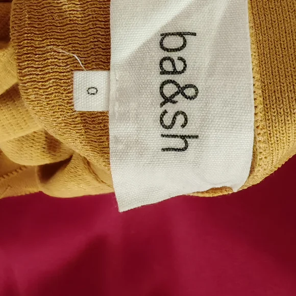 ba&sh Mustard Mini Dress with Short Sleeves 0185 - Picture 7 of 15